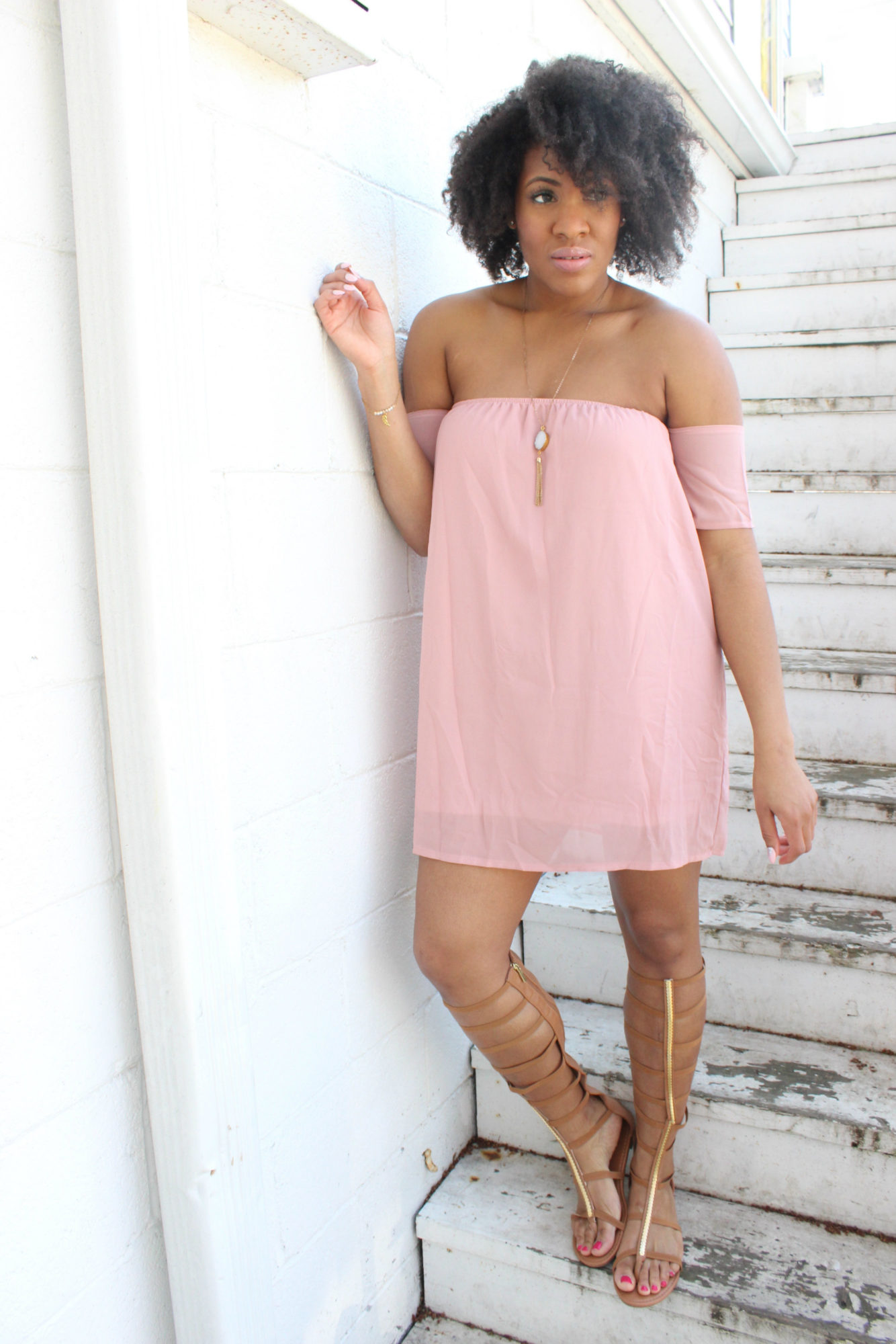 off the shoulder dress New Chic